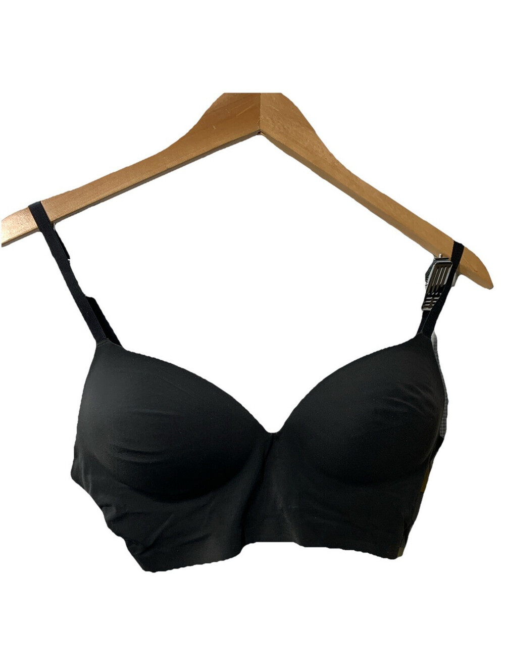 True & Co. True Everybody Boost Plunge Bra Women's Black Size M Wireless Push Up